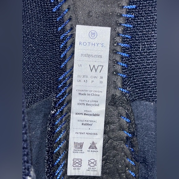 Rothy's The Flat Navy Blue Knit Round Toe Knit Ballet Flats Womens Size 7 - Picture 6 of 8